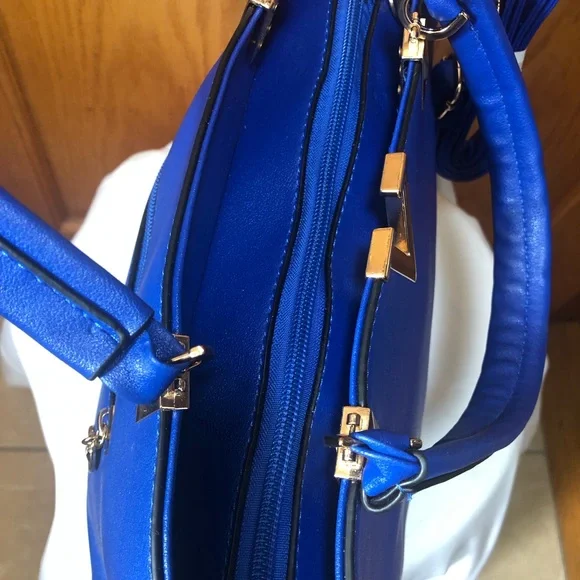 V-Accent Royal Blue Purse Women's Handbag - Picture 6 of 7